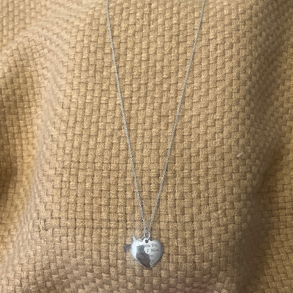 Modern Sterling Silver Bible Verse Charm Necklace